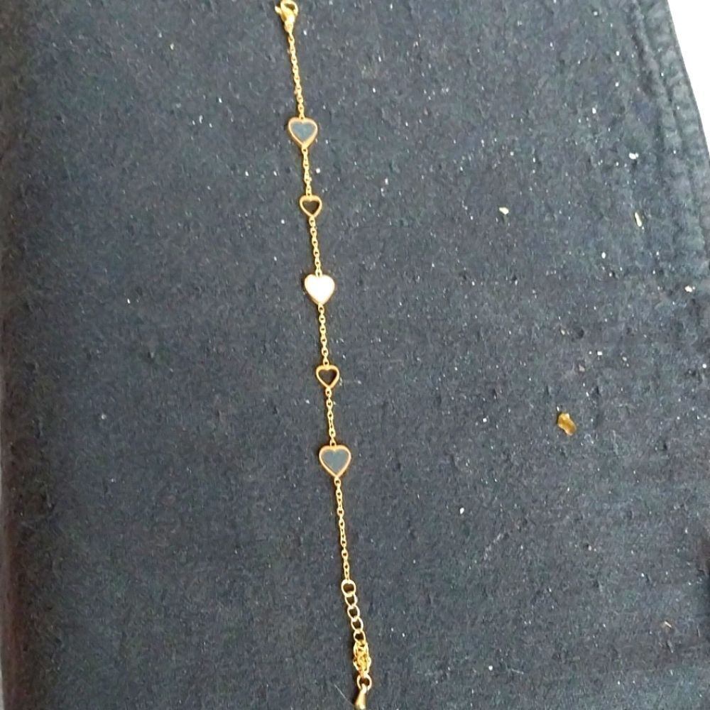Dainty Enamel Heart Bracelet that is Reversible...New